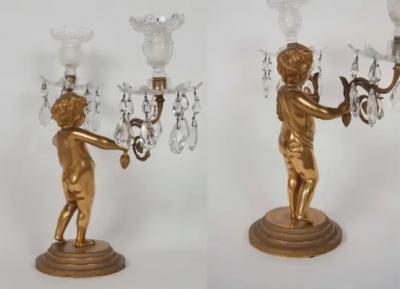 Pair of Regency Gilt Bronze Figural Candelabra by Matthew Boulton
