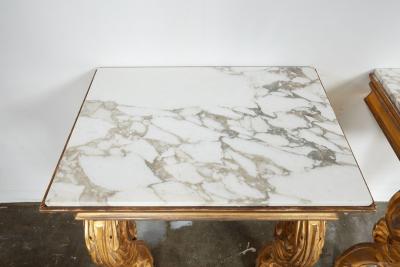 Pair of Regency Giltwood Lion Paw Console Tables