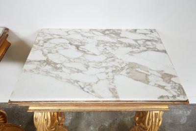 Pair of Regency Giltwood Lion Paw Console Tables