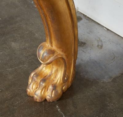 Pair of Regency Giltwood Lion Paw Console Tables