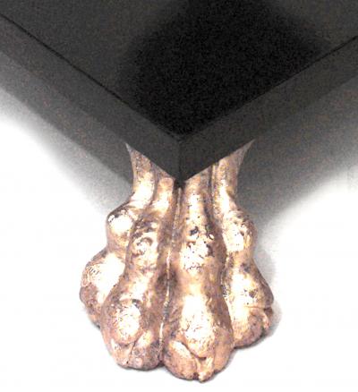 Pair of Regency Lacquered Gilt Lion Ferneries