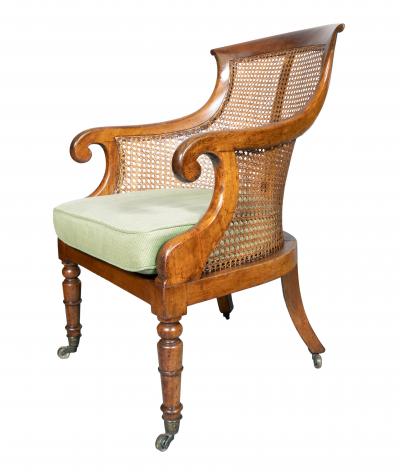 Pair of Regency Mahogany Caned Tub Chairs