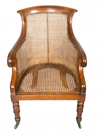 Pair of Regency Mahogany Caned Tub Chairs