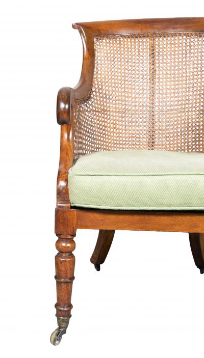 Pair of Regency Mahogany Caned Tub Chairs