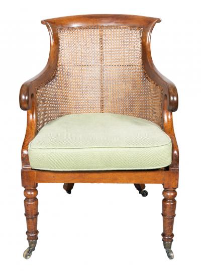 Pair of Regency Mahogany Caned Tub Chairs