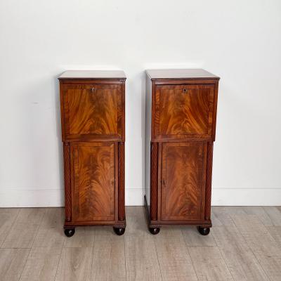 Pair of Regency Mahogany One Drawer Cabinet Pedestals England circa 1820
