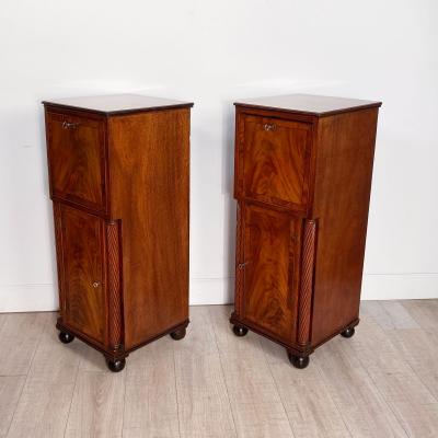 Pair of Regency Mahogany One Drawer Cabinet Pedestals England circa 1820