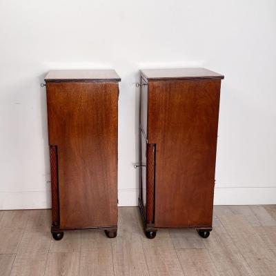 Pair of Regency Mahogany One Drawer Cabinet Pedestals England circa 1820