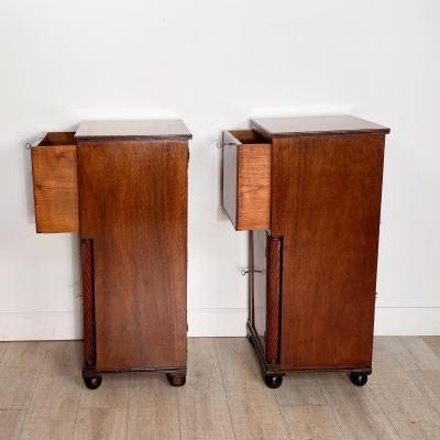 Pair of Regency Mahogany One Drawer Cabinet Pedestals England circa 1820