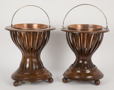 Pair of Regency Mahogany Peat Buckets or Planters
