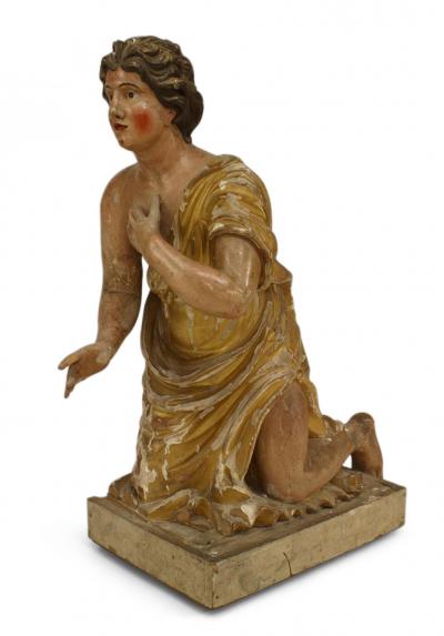 Pair of Renaissance Polychromed Kneeling Figures