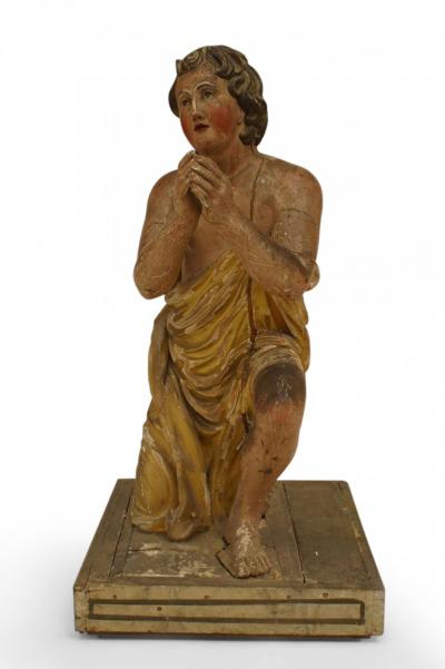 Pair of Renaissance Polychromed Kneeling Figures
