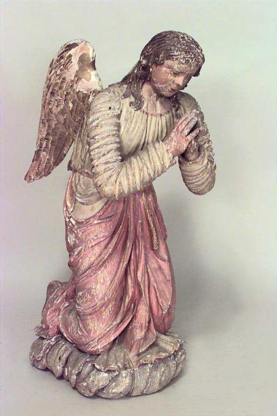 Pair of Renaissance Polychromed Winged Figures