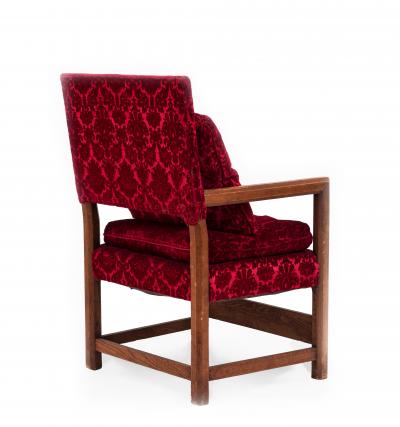 Pair of Renaissance Red Velvet Arm Chairs