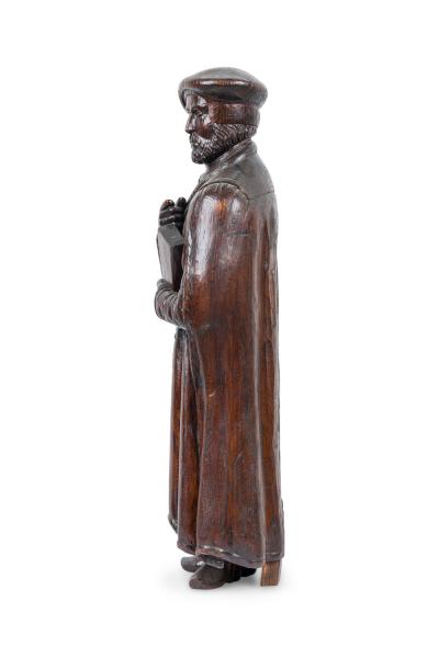 Pair of Renaissance Walnut Scholarly Figures
