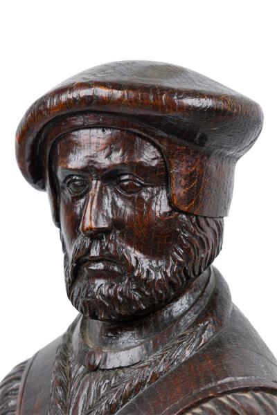 Pair of Renaissance Walnut Scholarly Figures