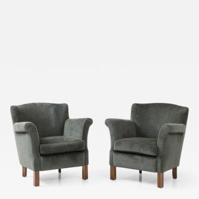 Pair of Reproduction 1930s Danish Club Chairs