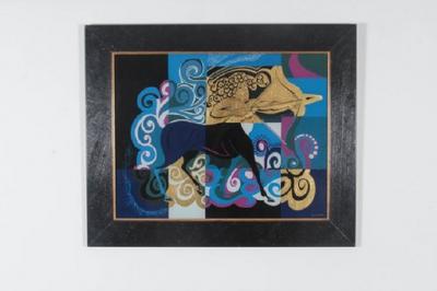 Pair of Reverse Painted Glass Paintings