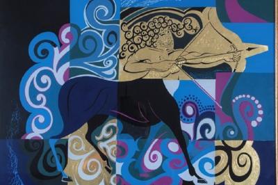 Pair of Reverse Painted Glass Paintings