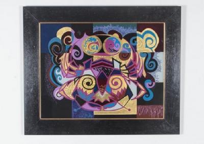 Pair of Reverse Painted Glass Paintings