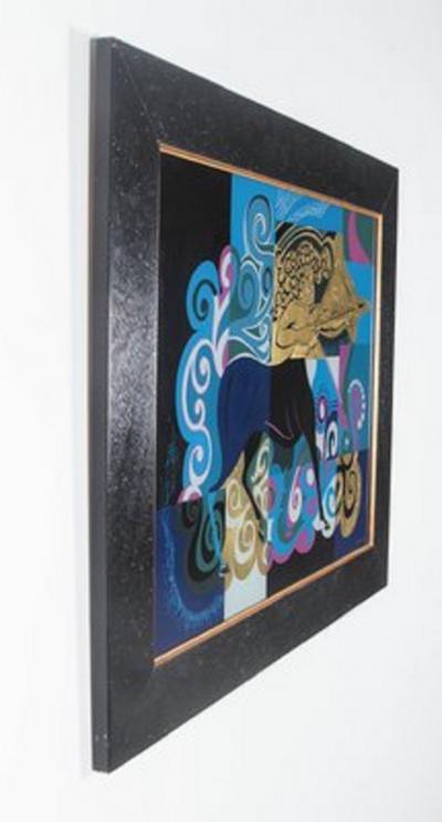 Pair of Reverse Painted Glass Paintings