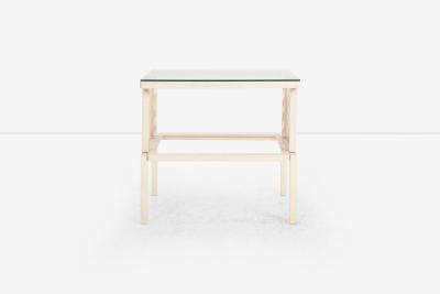 Pair of Richard L Sandfort Aluminum End Tables and Ottomans 1950