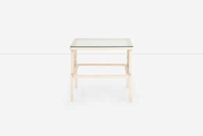 Pair of Richard L Sandfort Aluminum End Tables and Ottomans 1950