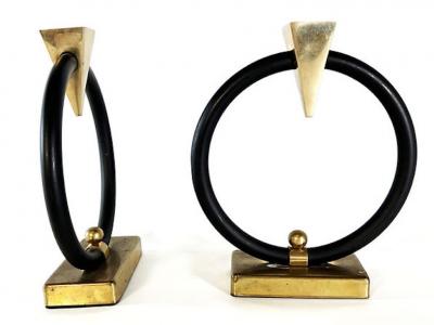 Pair of Ring Metal Candleholders XXXX