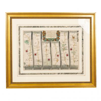 Pair of Road Maps of England by John Ogilby