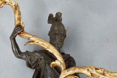Pair of Rococo Bronze and Gilt Sconces