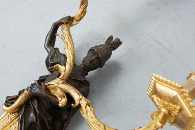 Pair of Rococo Bronze and Gilt Sconces