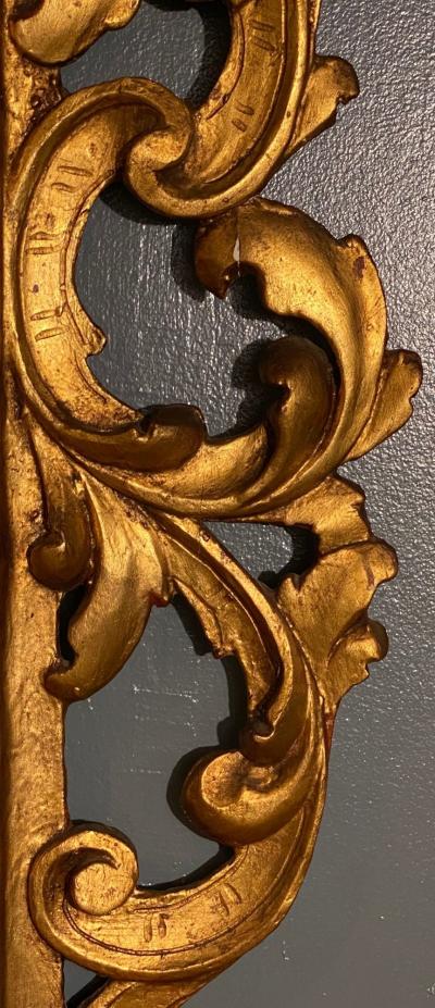 Pair of Rococo Style Frame Wall or Console Mirrors Carved Gilded Wood Surrounds