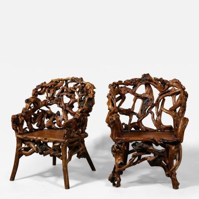 Pair of Root Chairs 20th C