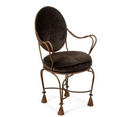 Pair of Rope and Tassel Gilt Armchairs