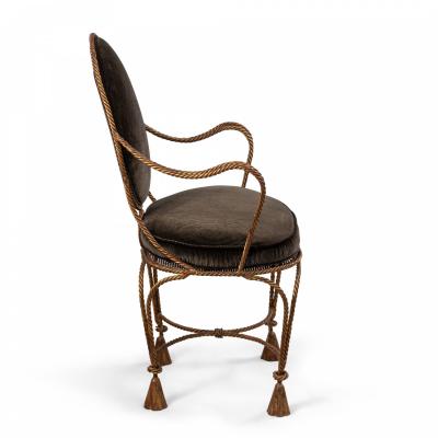 Pair of Rope and Tassel Gilt Armchairs