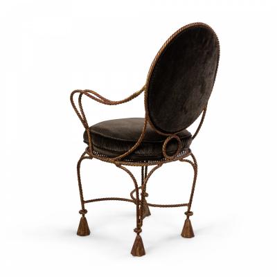 Pair of Rope and Tassel Gilt Armchairs