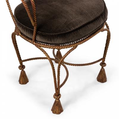 Pair of Rope and Tassel Gilt Armchairs