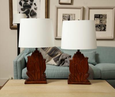 Pair of Rosewood Table Lamps