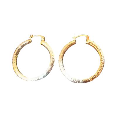 Pair of Ross Simons Hammered Gold plated silver Hoop Earrings