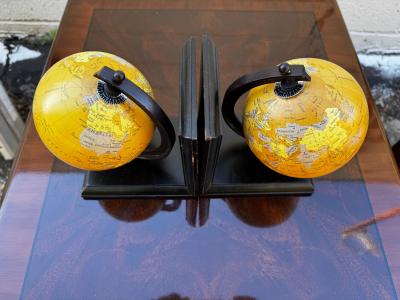Pair of Rotating Globe Bookends