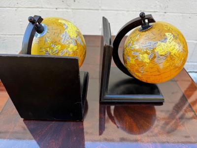 Pair of Rotating Globe Bookends