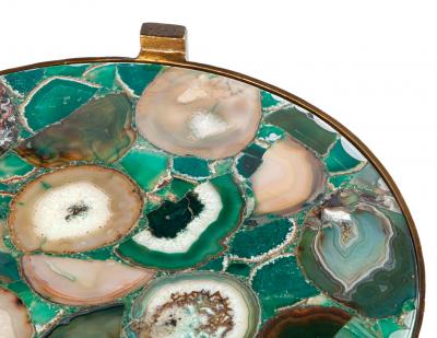 Pair of Round Agate Top Accent Tables