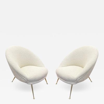 Pair of Rounded Italian Mid Century Club Chairs