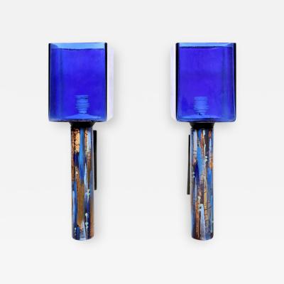 Pair of Royal Blue Sconces