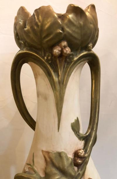 Pair of Royal Dux Flower Vases or Centerpieces Art Nouveau Era