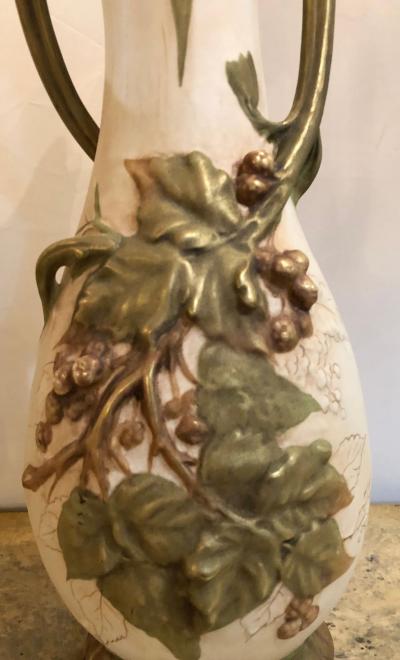 Pair of Royal Dux Flower Vases or Centerpieces Art Nouveau Era