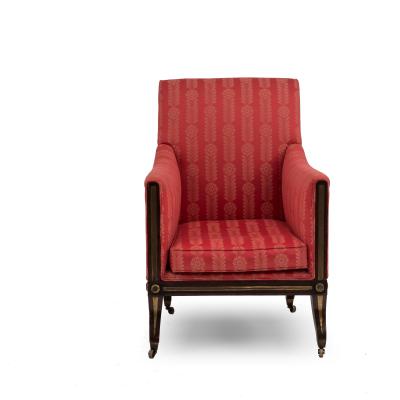 Pair of Russian Neoclassic Mahogany Bergas Arm Chair