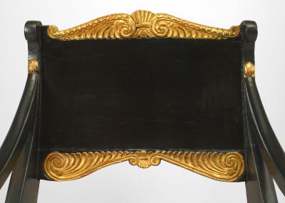 Pair of Russian Neoclassic Painted Arm Chairs