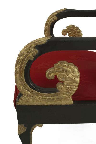 Pair of Russian Neoclassic Painted Arm Chairs