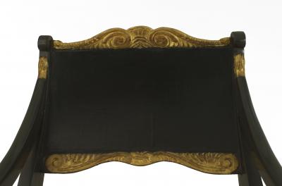 Pair of Russian Neoclassic Painted Arm Chairs